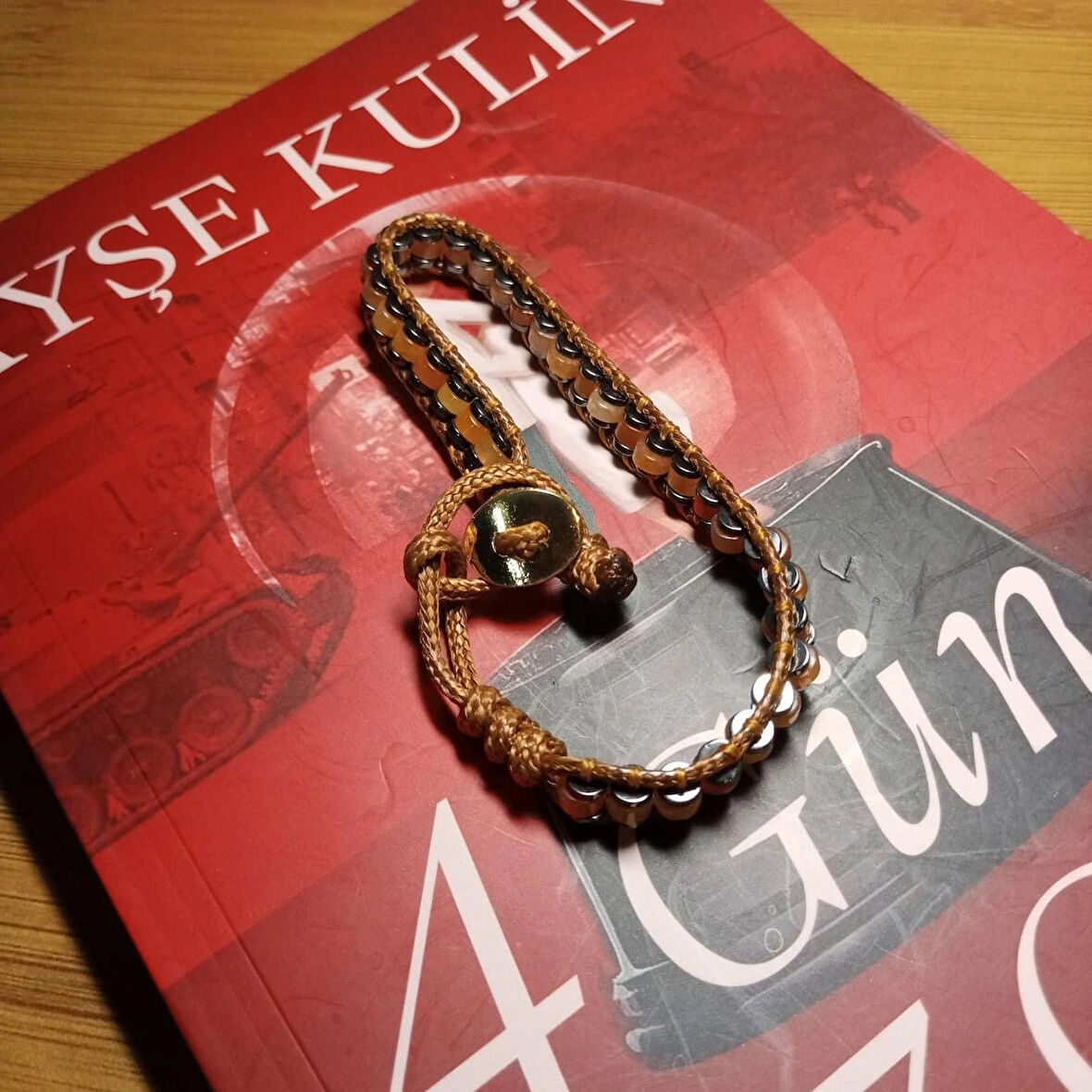 %100 Doğal Varisit Taşı Düğme Kapama Bileklik 18 Cm