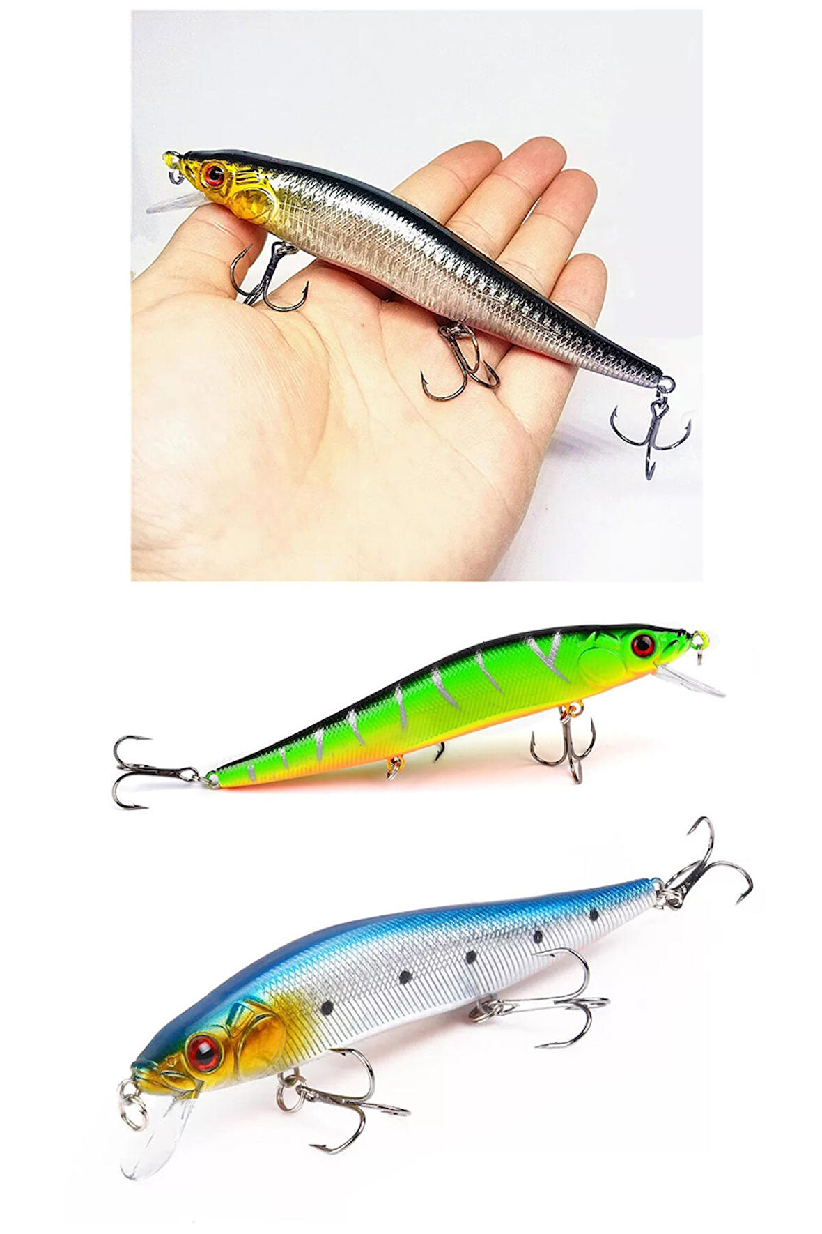 3 Adet 14cm 23gr Rapala Lures Sahte Balık Yemi Yapay Yem Suni Yem Maket Balık Jig Yem