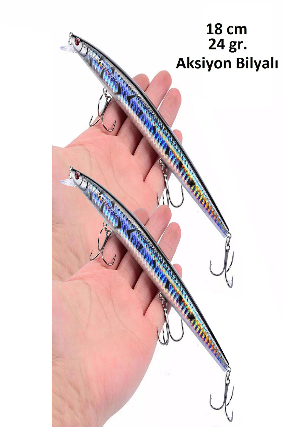 2 Adet 18cm 24gr.Rapala Lures  Balık Yemi Yapay Yem Suni Yem Maket Balık Jig Yem