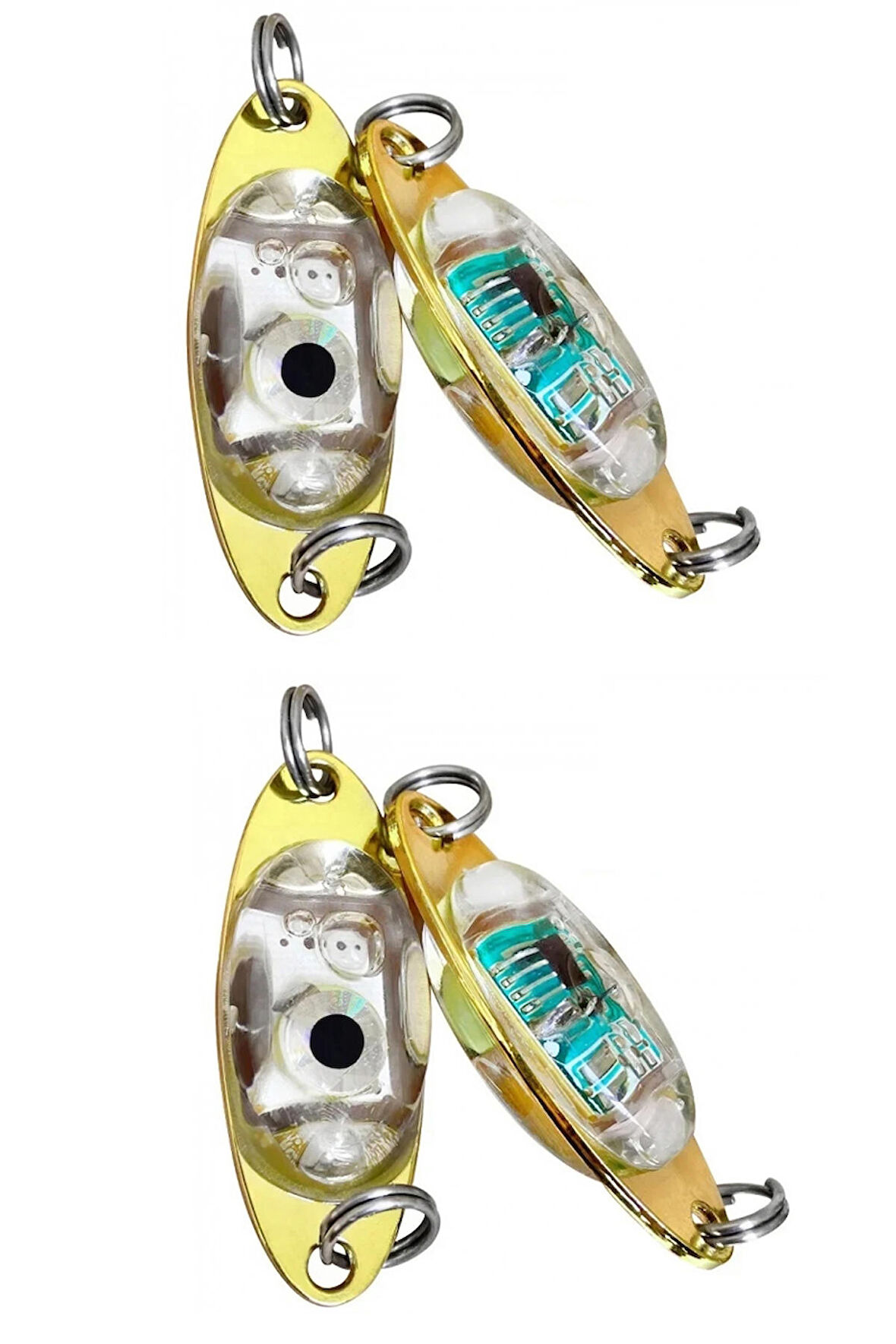 2AdetTurna Kaşığı Led Işık 10 gr 5cm Rapala Lures Yapay Suni Yem Arkası Flaşör Led