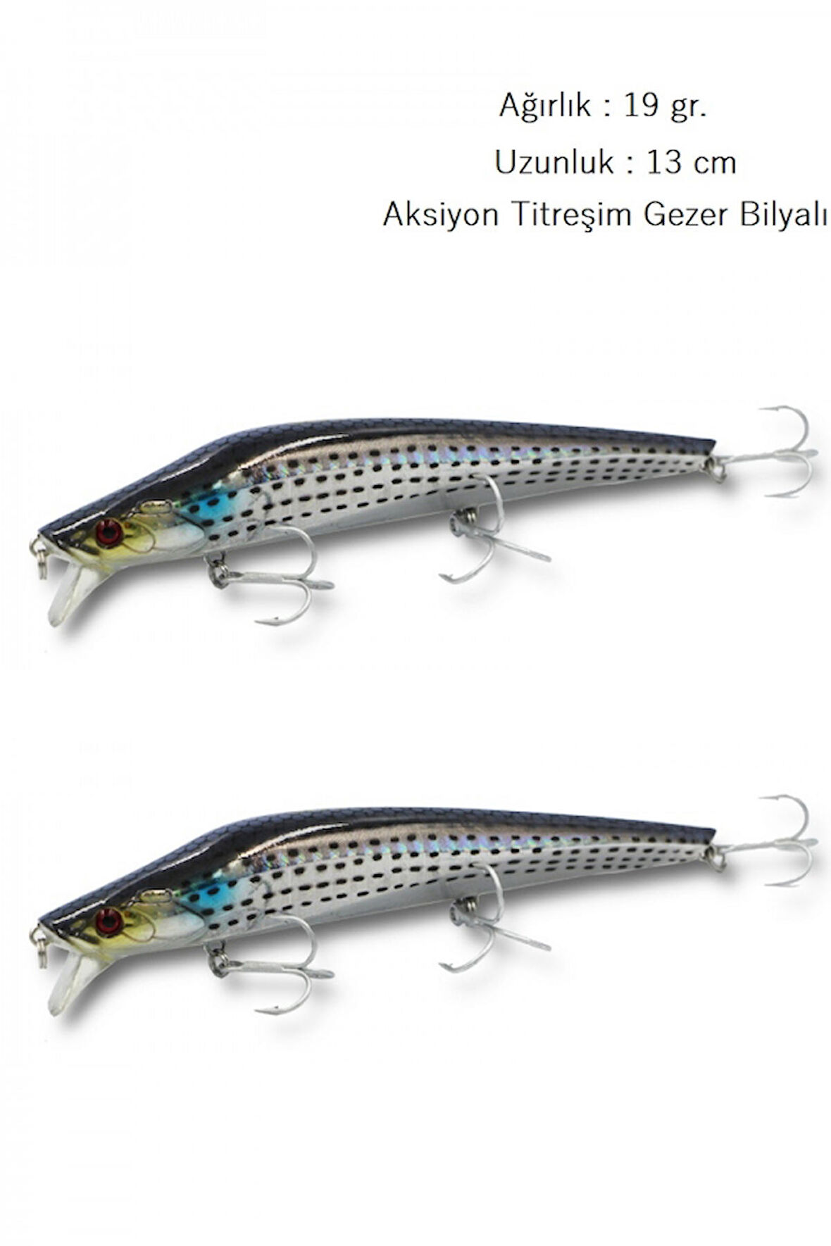 2 Adet Rapala Lures Suni Yem Yapay Yem Maket Balık JigYem LrfYem19Gr.13cm