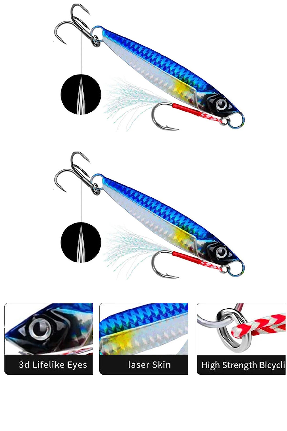 Jig Yem 2 Adet Rapala Lures Yapay Yem Suni yem 21Gr 7cm Lrf Spin Avı Yem Asist KancalıYem