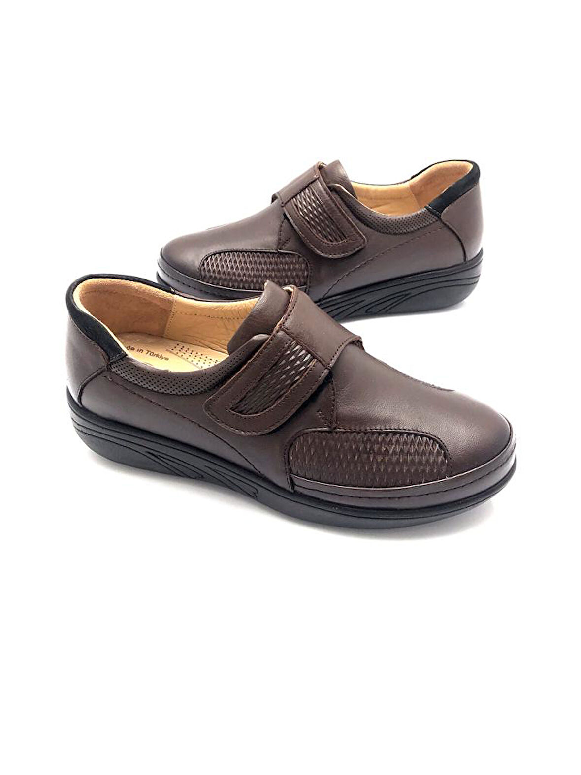 Hakiki DeriTam Ortopedik Cırtlı Kadın Anne Ayakkabısı