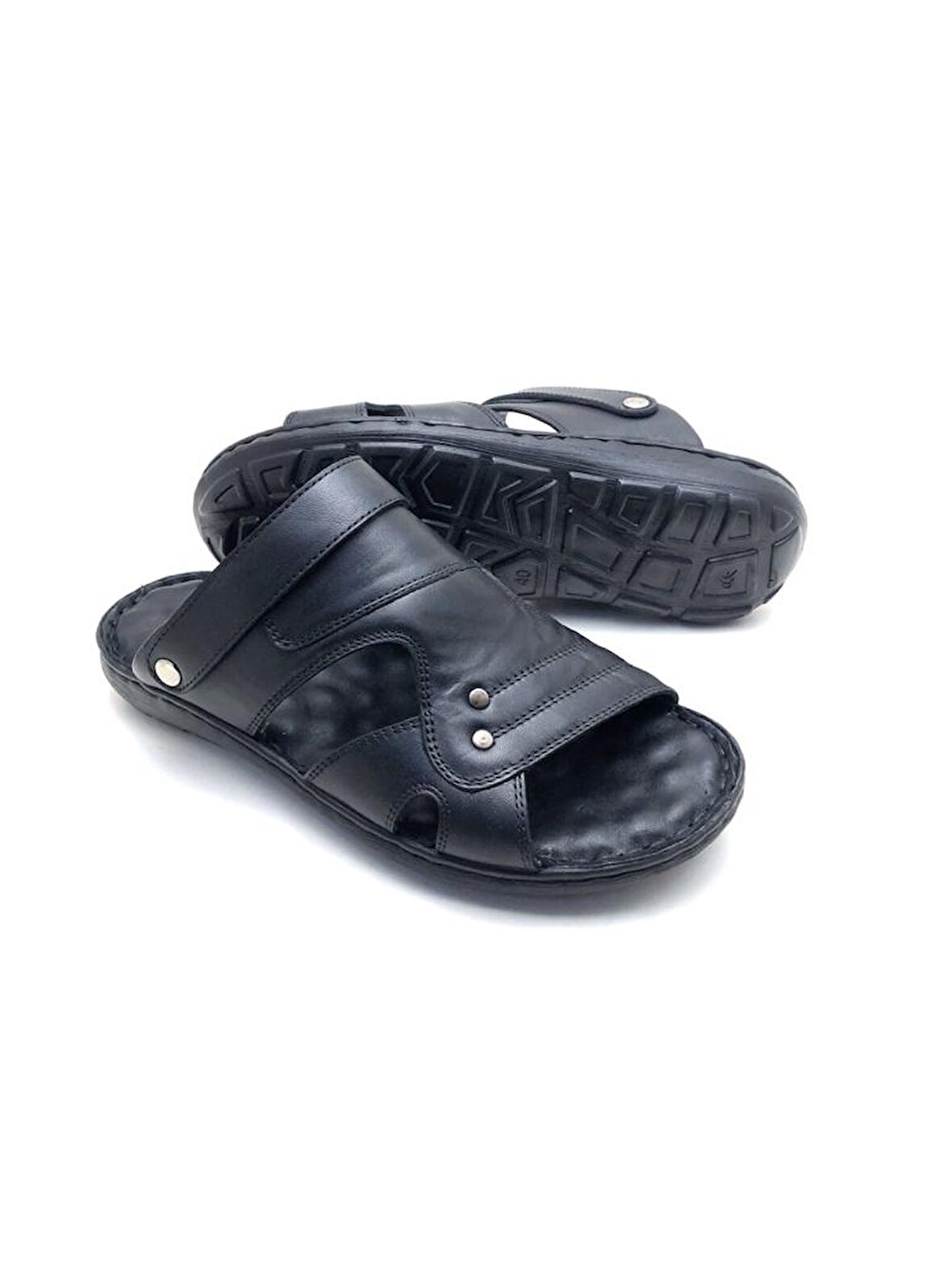 Hakiki Deri Tam Ortopedik Büyük Numara Erkek Terlik