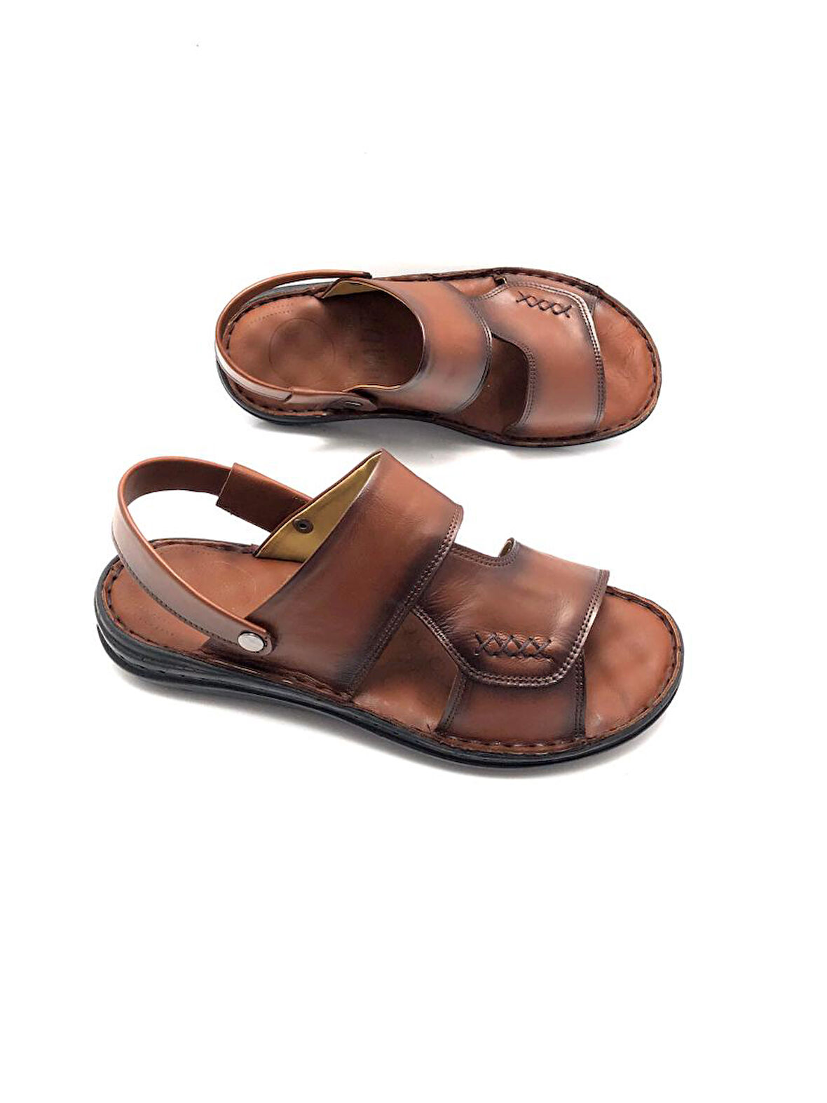 Hakiki Deri Tam Ortopedik Masajlı Erkek Sandalet