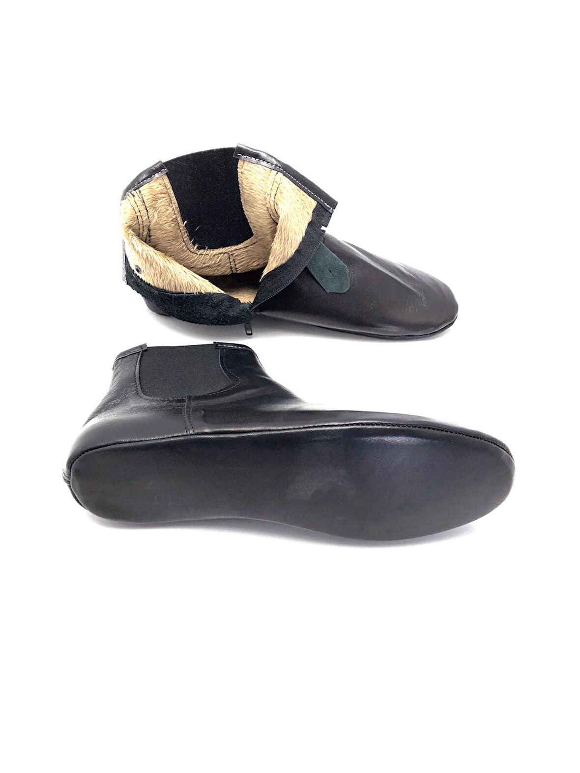 Hakiki Deri Kürklü Sıcak Astar Fermuar Ve Lastikli Yumuşak Mest