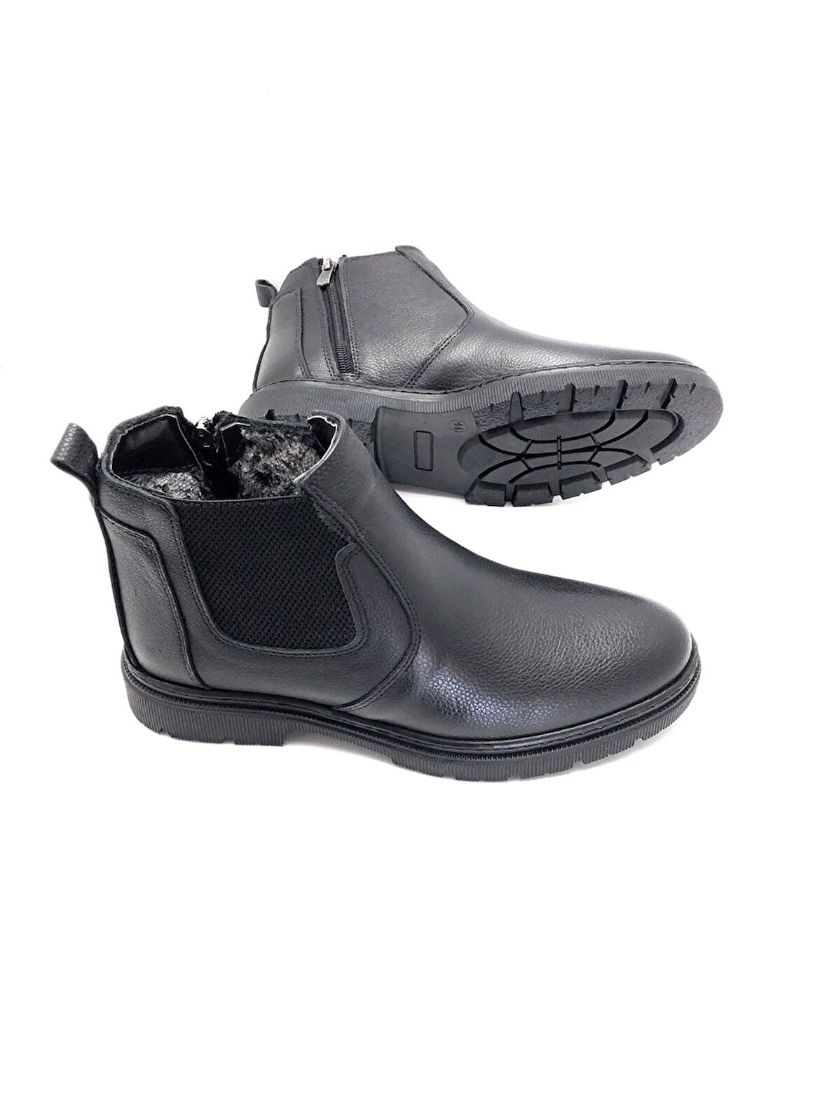 Hakiki  Deri Ortopedik Jel Tabanlık Kürklü Kışlık Erkek Bot