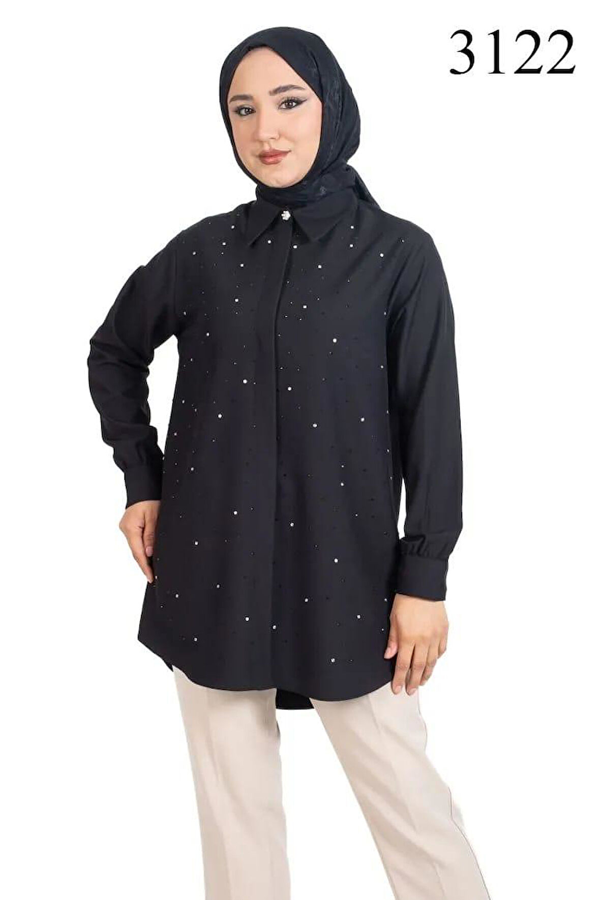 Tripen Kadın Taş Detaylı Gömlek 3122