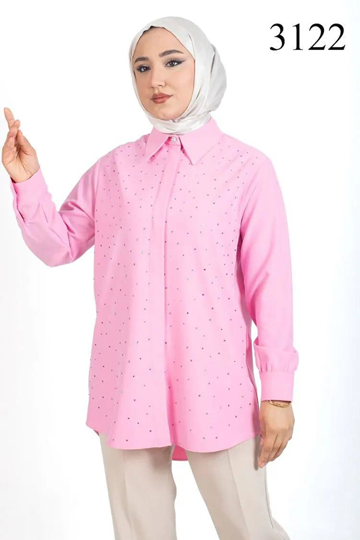 Tripen Kadın Taş Detaylı Gömlek 3122