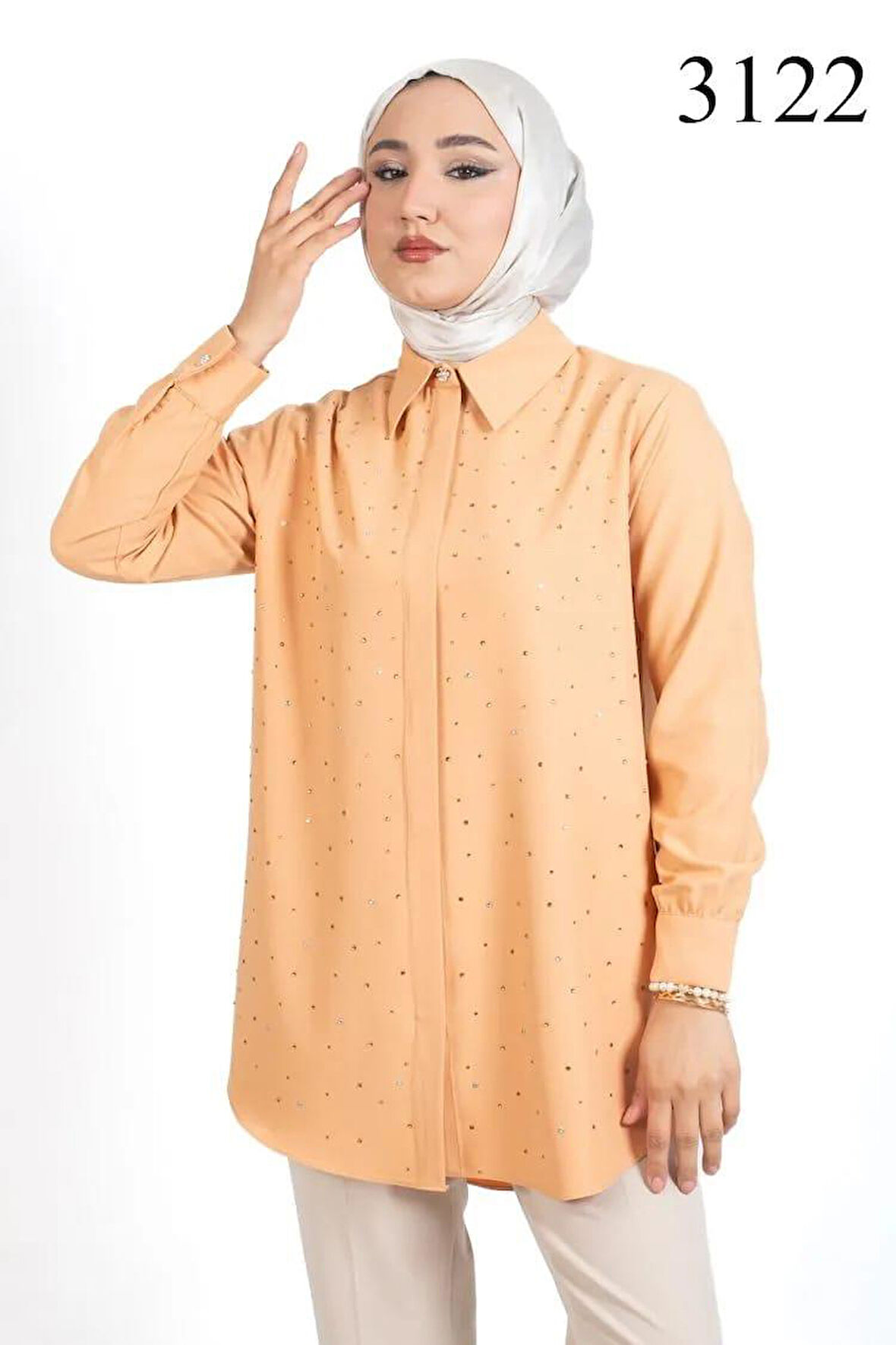 Tripen Kadın Taş Detaylı Gömlek 3122