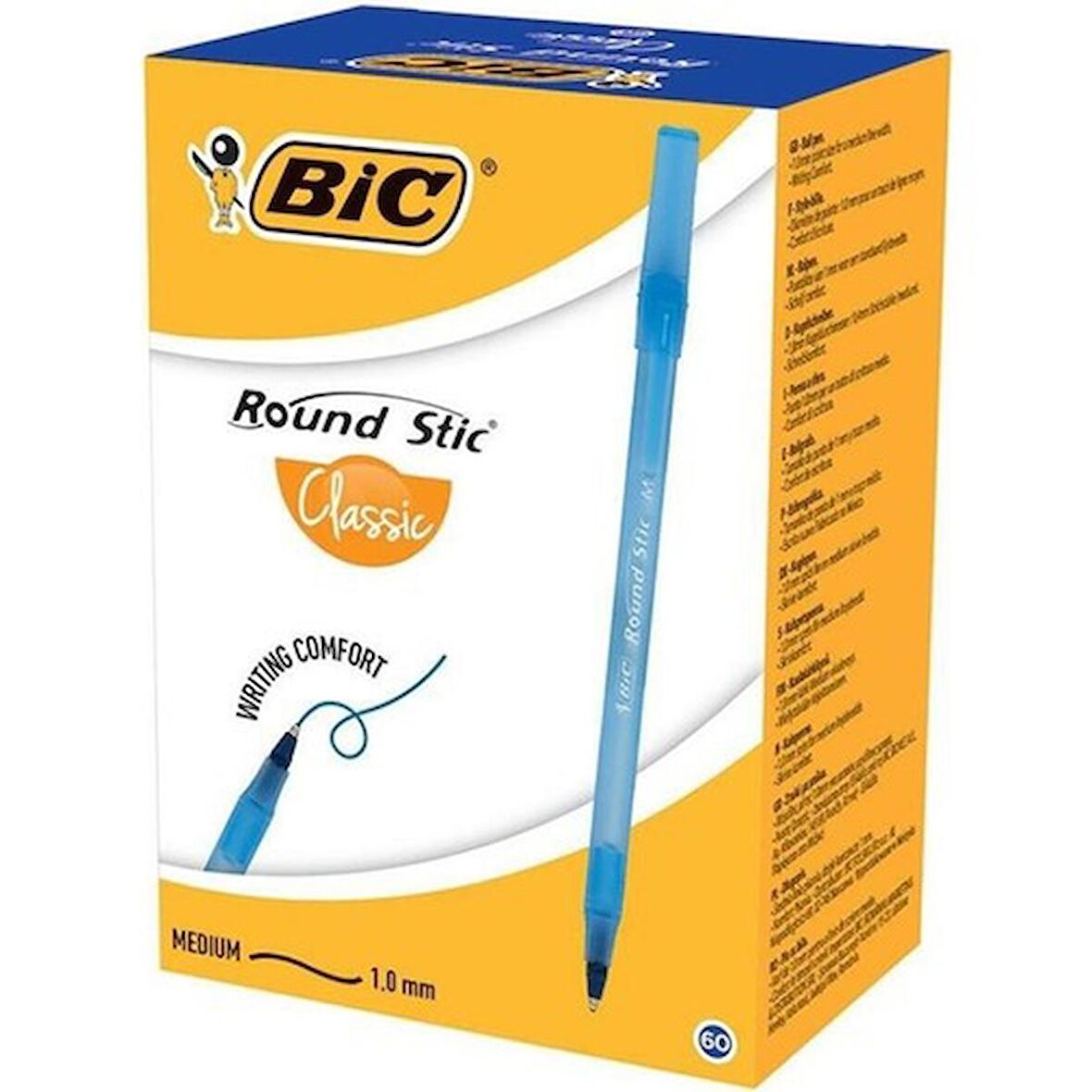 Bic Round Stic 60'lı Mavi Tükenmez Kalem 921403 Tükenmez Kalemler