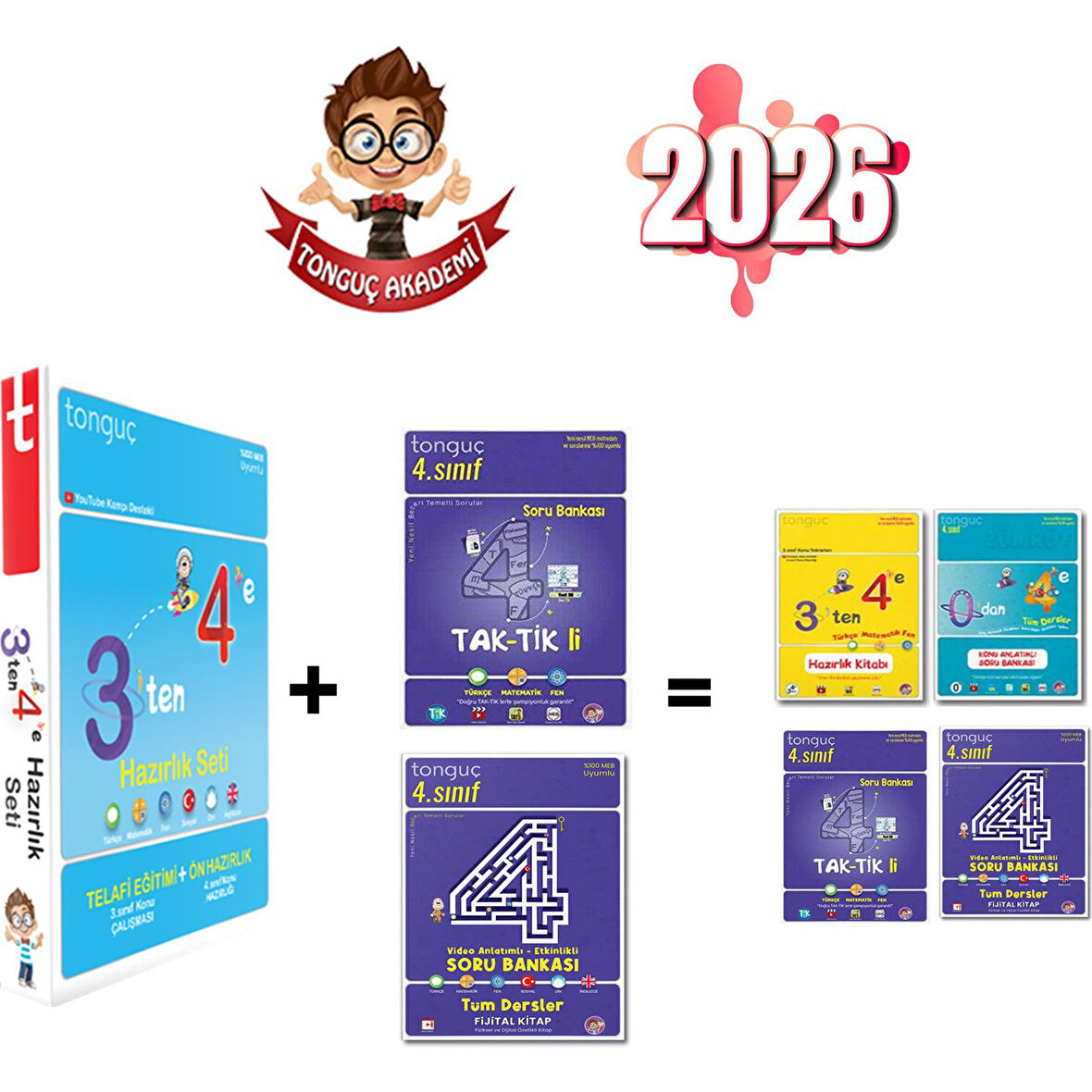 3 Ten 4 E Hazırlık Seti+ 4. Sınıf Taktikli Soru Bankası+ 4. Sınıf Video Anlatımlı Etkinlikli S.b.