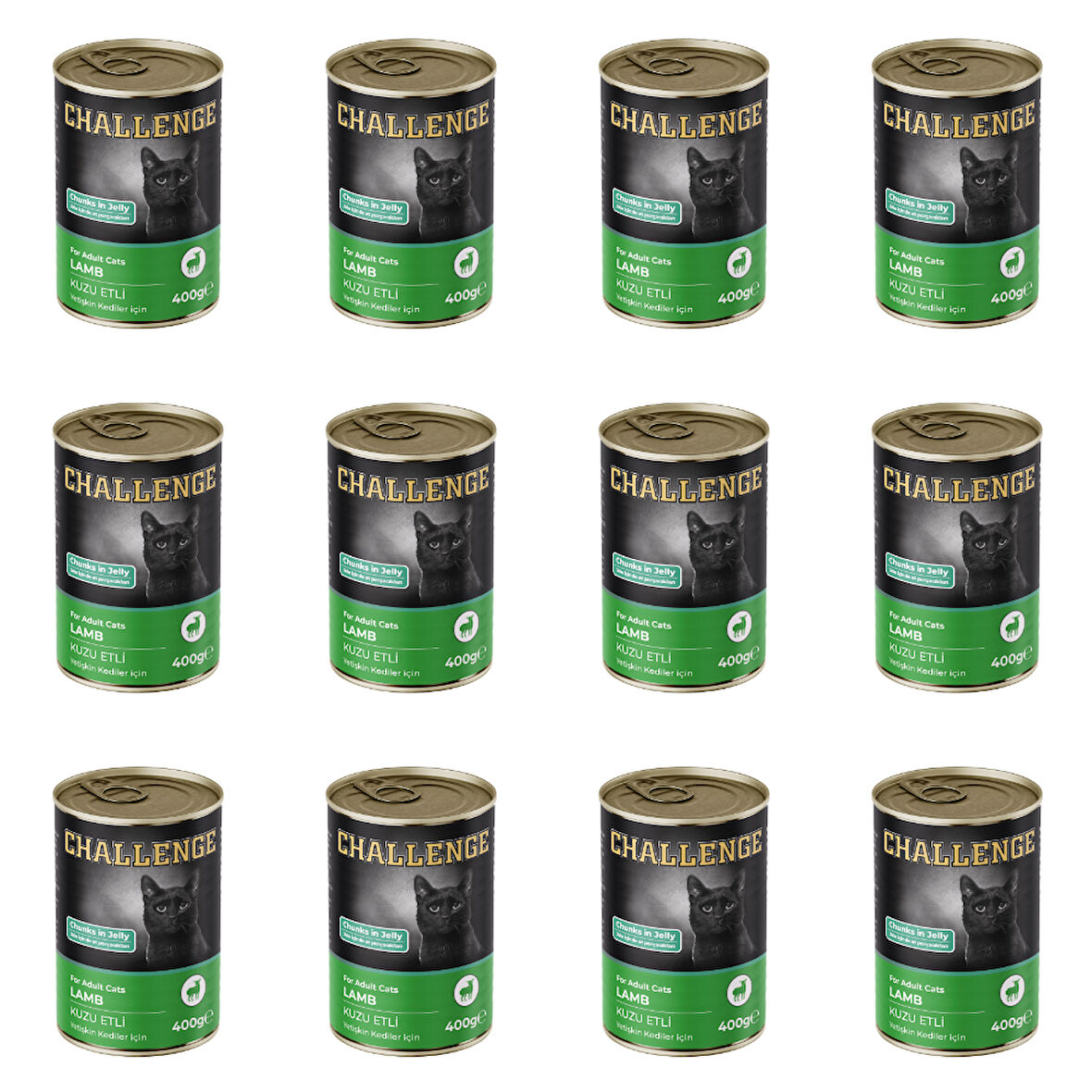Challenge Kuzu Etli Yetişkin Kedi Konservesi 400 gr (12 Adet)