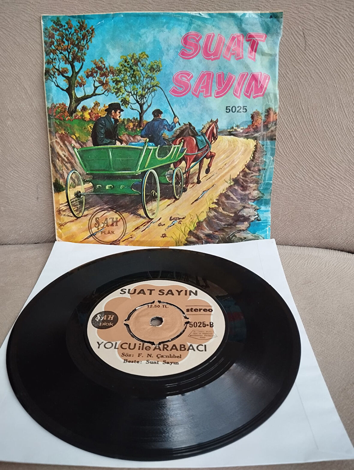 Suat Sayın – Umut / Yolcu İle Arabacı - 1974 Türkiye Basım  45 lik Plak