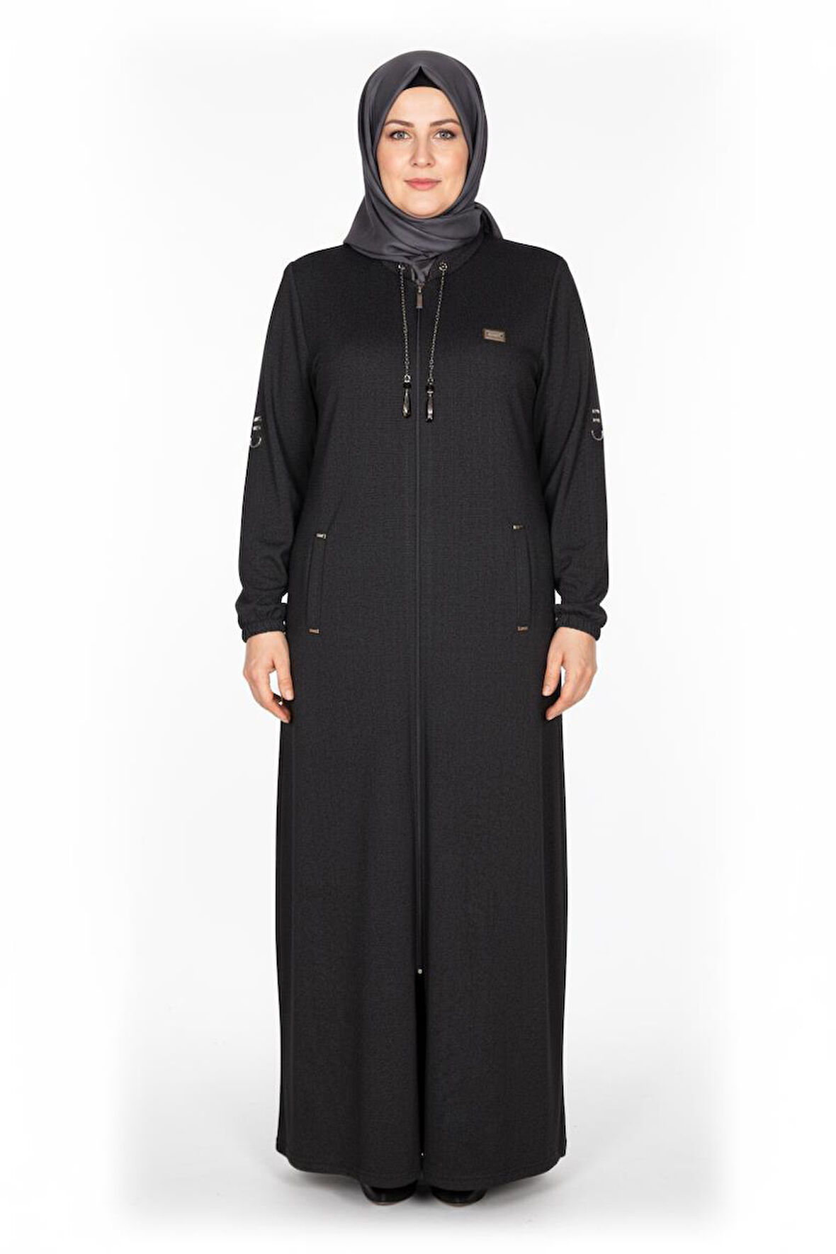 Hesna Kadın Zeren Battal Beden Baharlık Boydan Siyah Pardesü