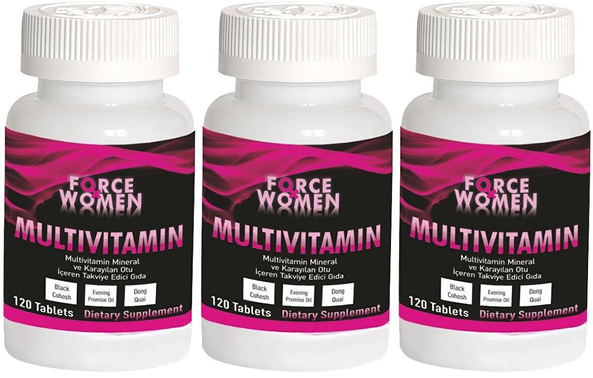 Force Women Kadın MultiVitamin 3x120 Tablet Karayılan Otu Evening Promise Oil