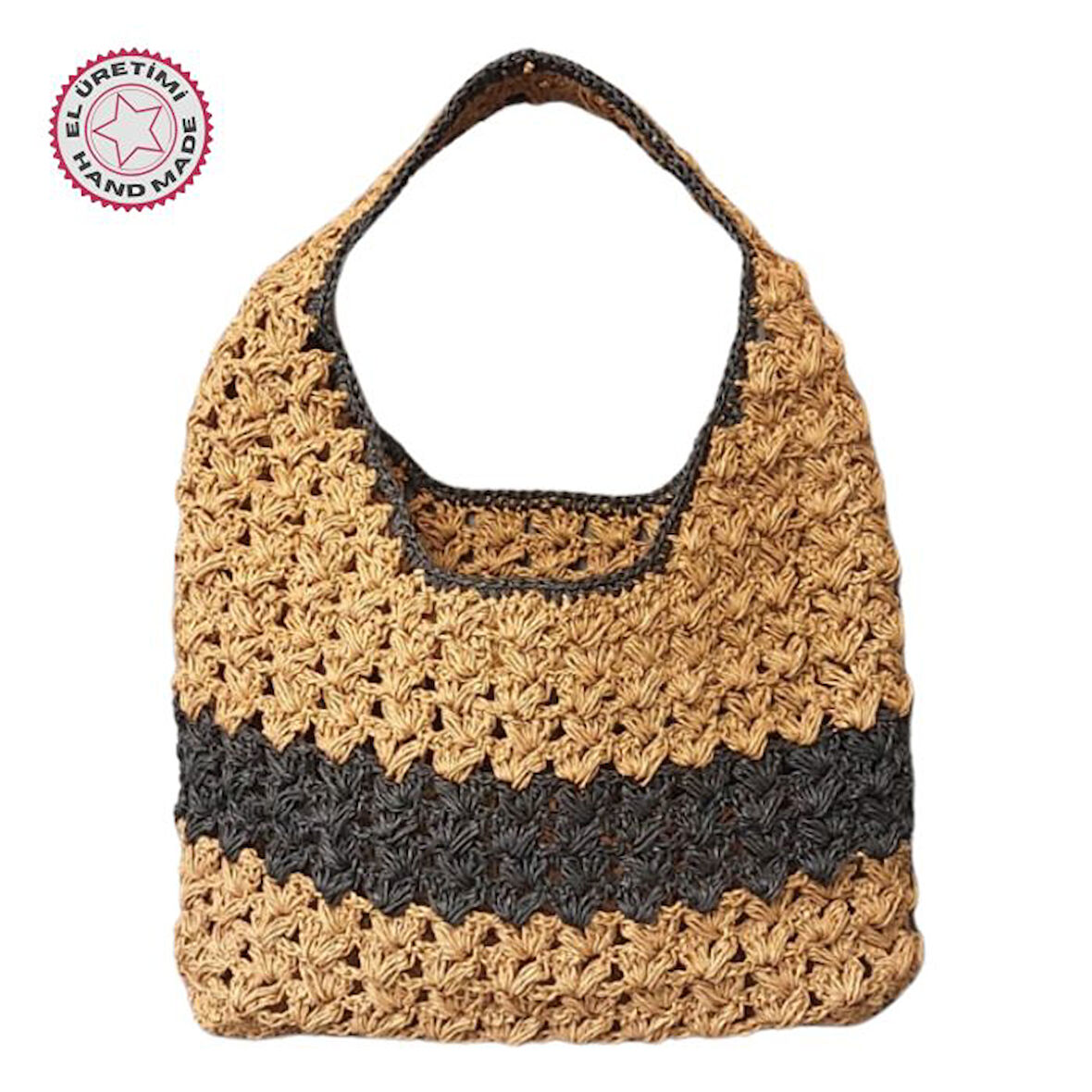 Uretti - Necla 4345 8355 El Örgüsü Kağıt İp Omuz Çantası