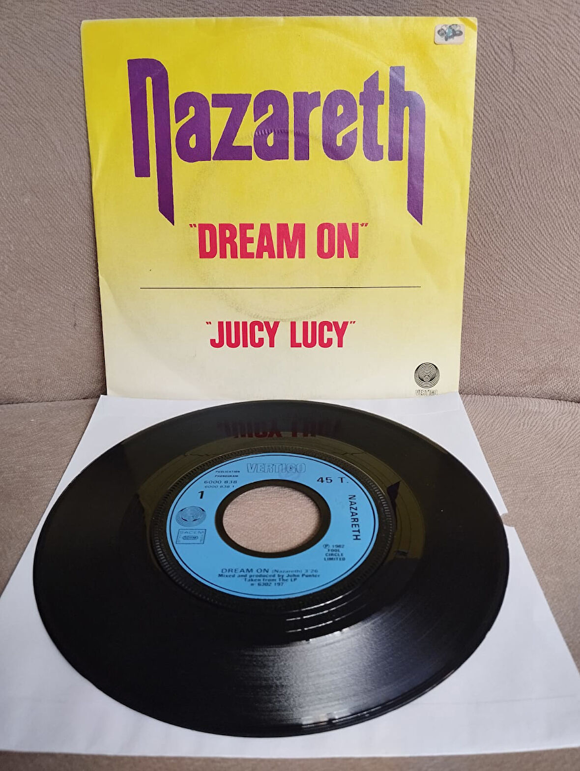 Nazareth   – Dream On -  1982 Fransa Basım  45 lik Plak