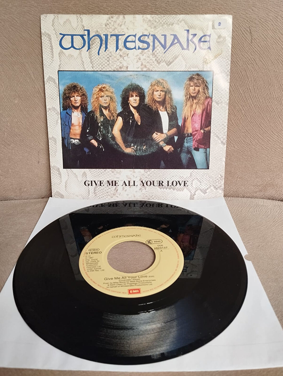 Whitesnake – Give Me All Your Love -  1987 Hollanda Basım  45 lik Plak