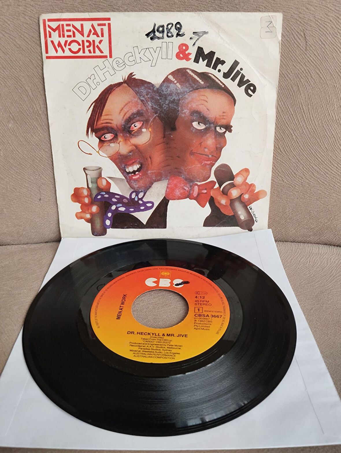 Men At Work – Dr. Heckyll & Mr. Jive  - 1983  Hollanda Basım 45 lik Plak