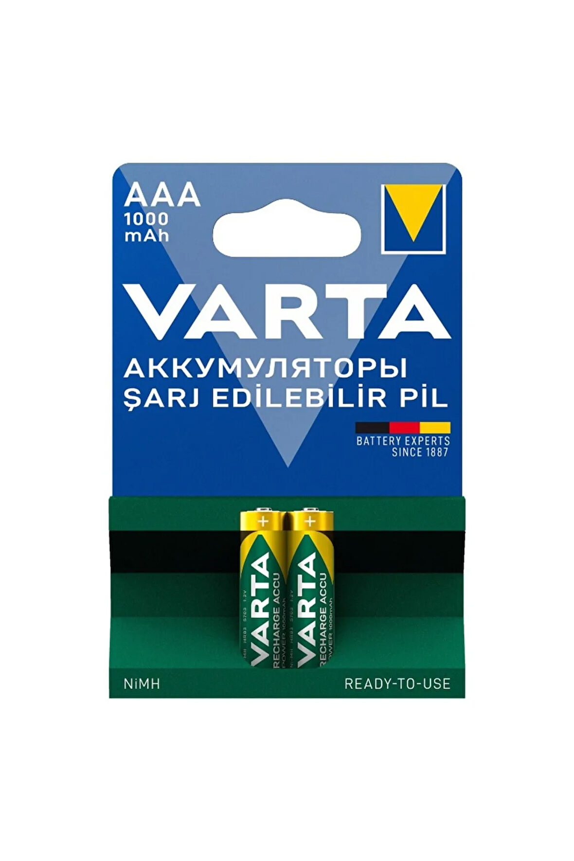 VARTA NI-MH 1.2 VOLT - 1000 MAH HR03 AAA ŞARJLI 2Lİ İNCE KALEM PİL