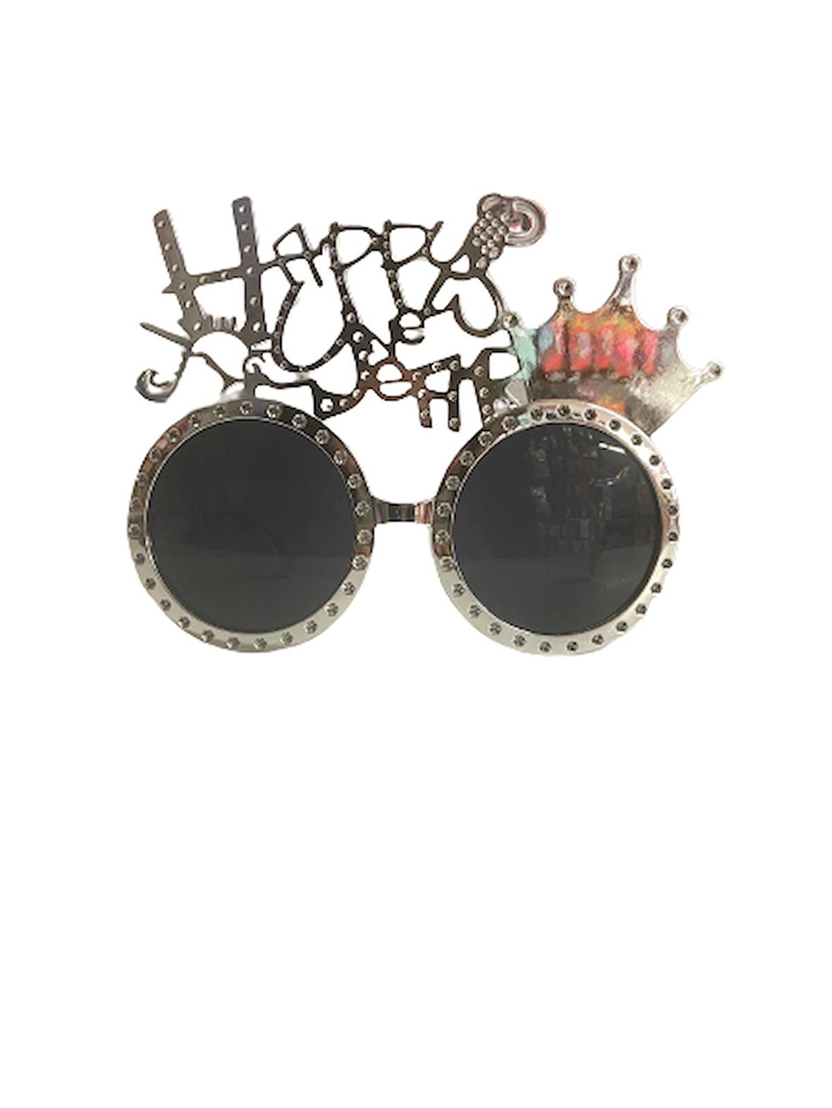 YILBAŞI GÖZLÜK HAPPY NEW YEAR GÜMÜŞ