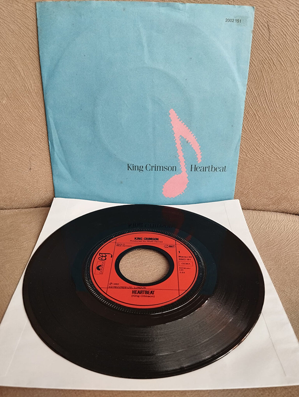 King Crimson – Heartbeat - 1982 Almanya Basım 45 LİK PLAK