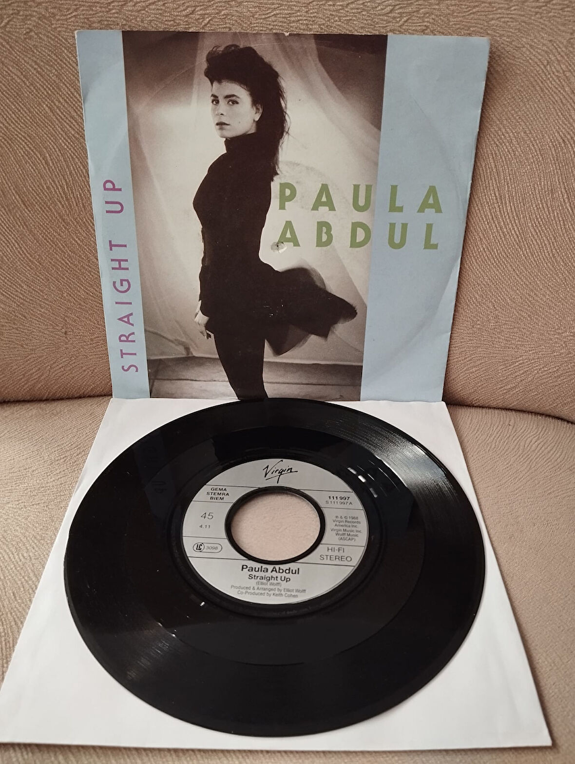 Paula Abdul – Straight Up -  1989  Almanya Basım 45lik Plak