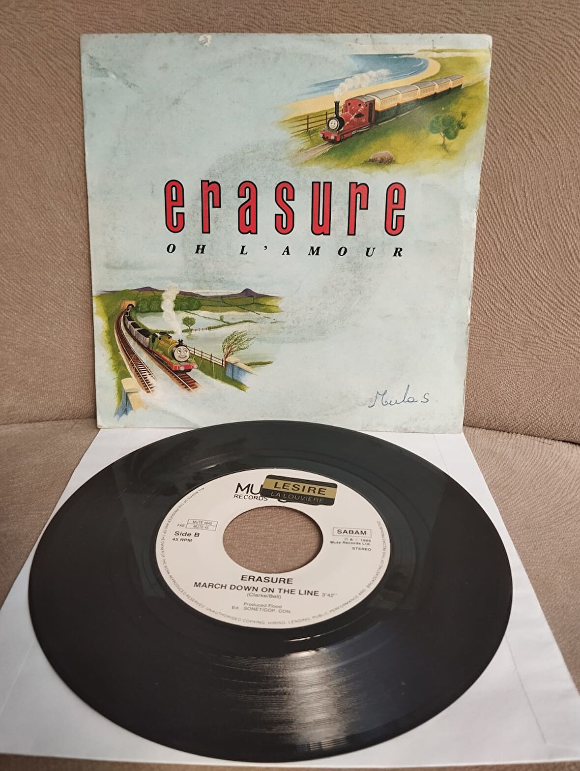 Erasure – Oh L’amour - 1986 Belçika Basım 45 lik Plak