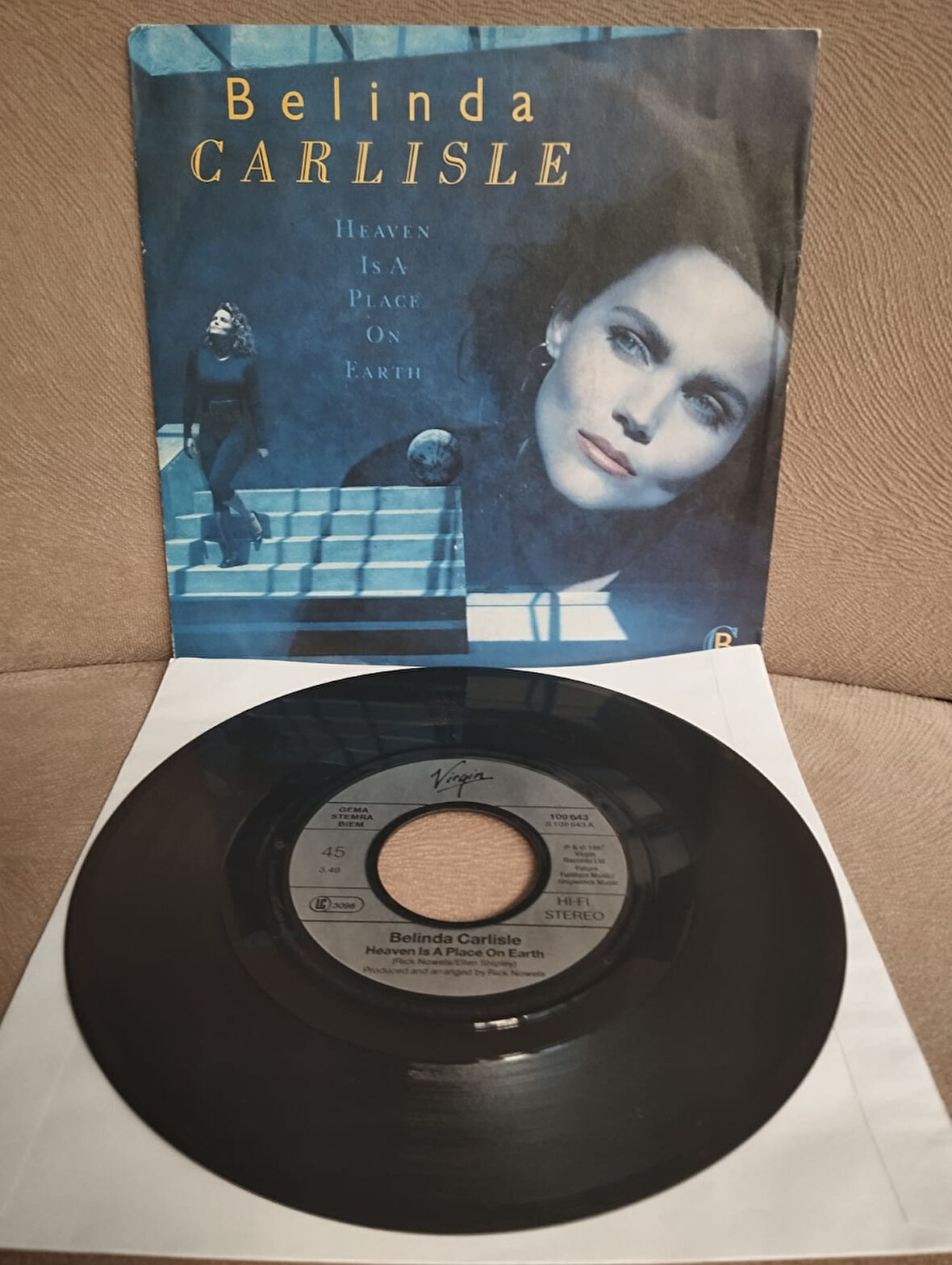 Belinda Carlisle ‎– Heaven Is A Place On Earth  - 1987  Almanya Basım 45 lik Plak