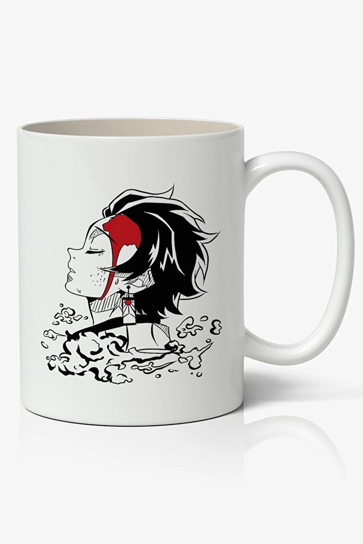 Demon Slayer Tanjiro Kamado Anime Baskılı Beyaz Porselen Kupa Bardak