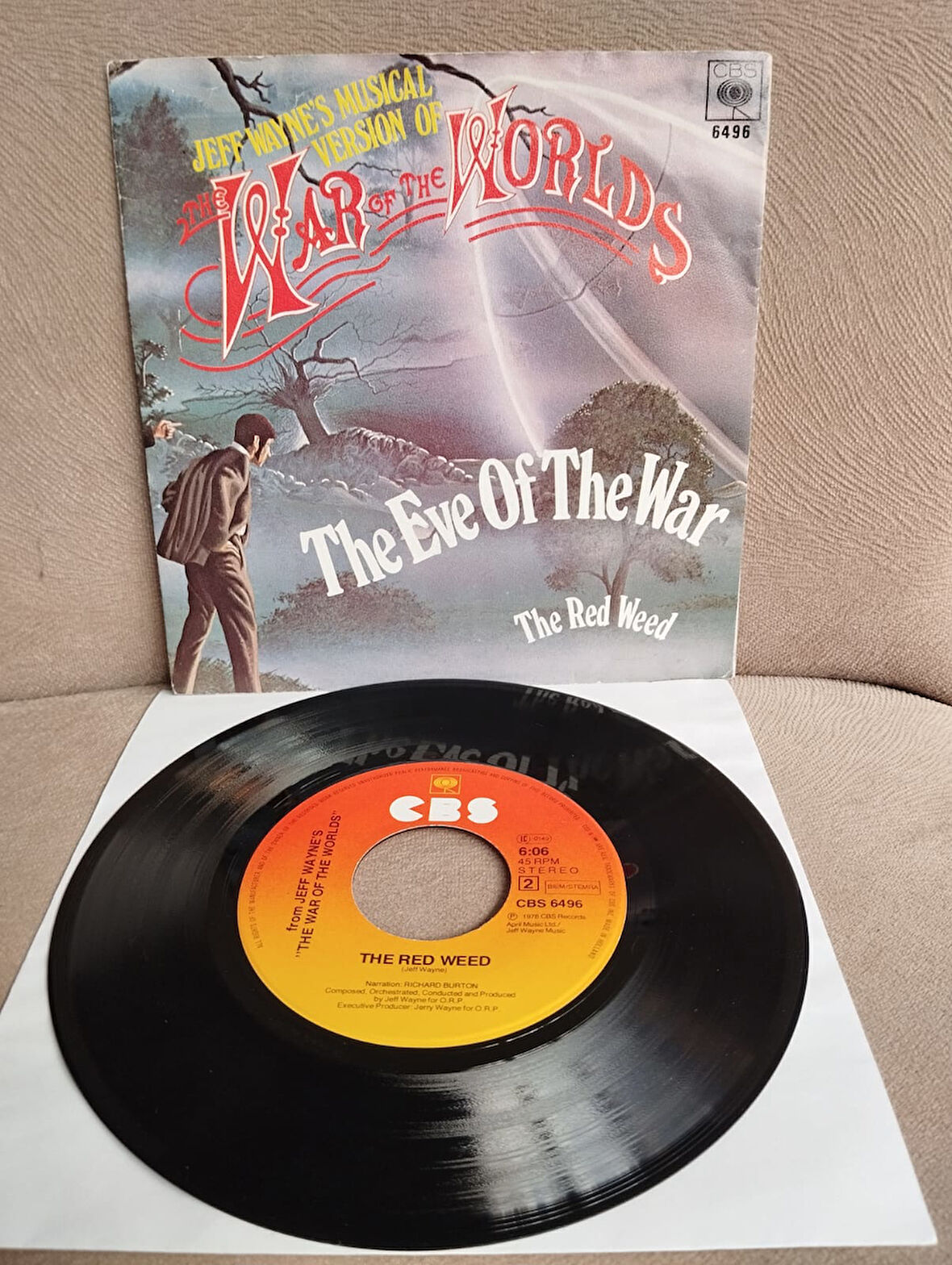 Jeff Wayne – The Eve Of The War - 1978  Hollanda Basım 45 lik Plak