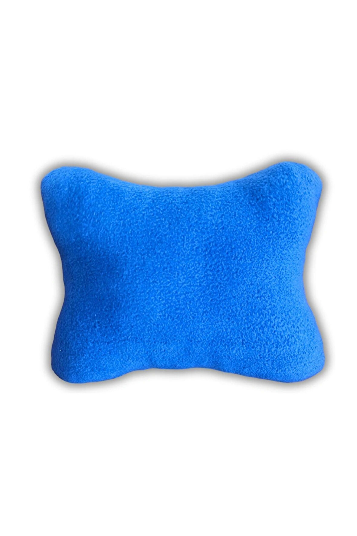 Mavi Pelüş Ortopedik Araç Oto Koltuk Seyahat Boyun Yastığı Tekli