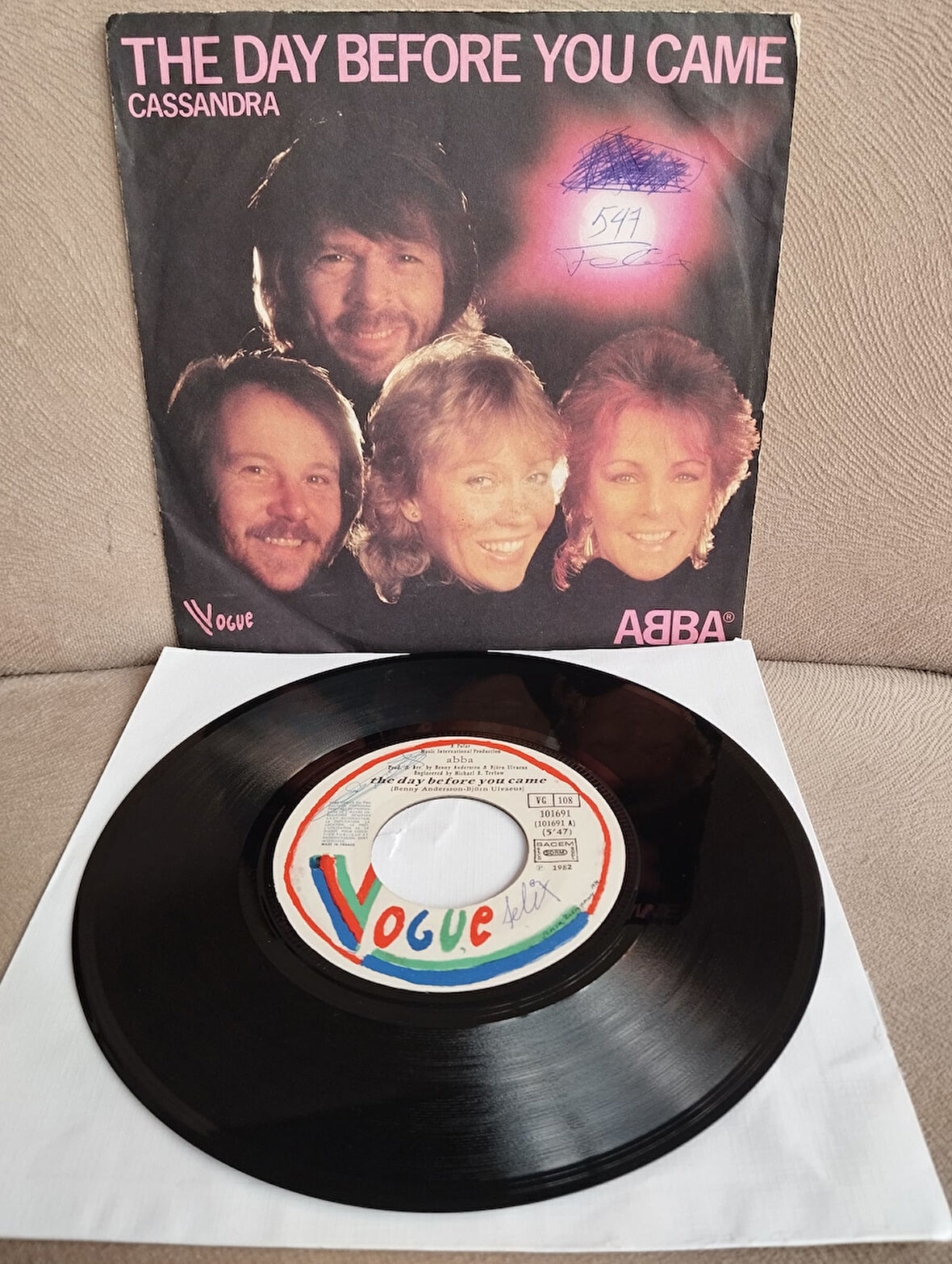 ABBA – The Day Before You Came - 1982 Fransa Basım 45 lik Plak