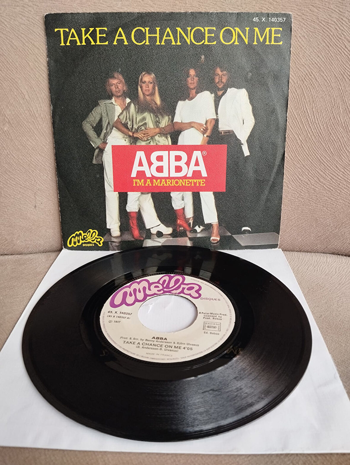 ABBA – Take A Chance On Me - 1978  Fransa Basım 45 lik Plak