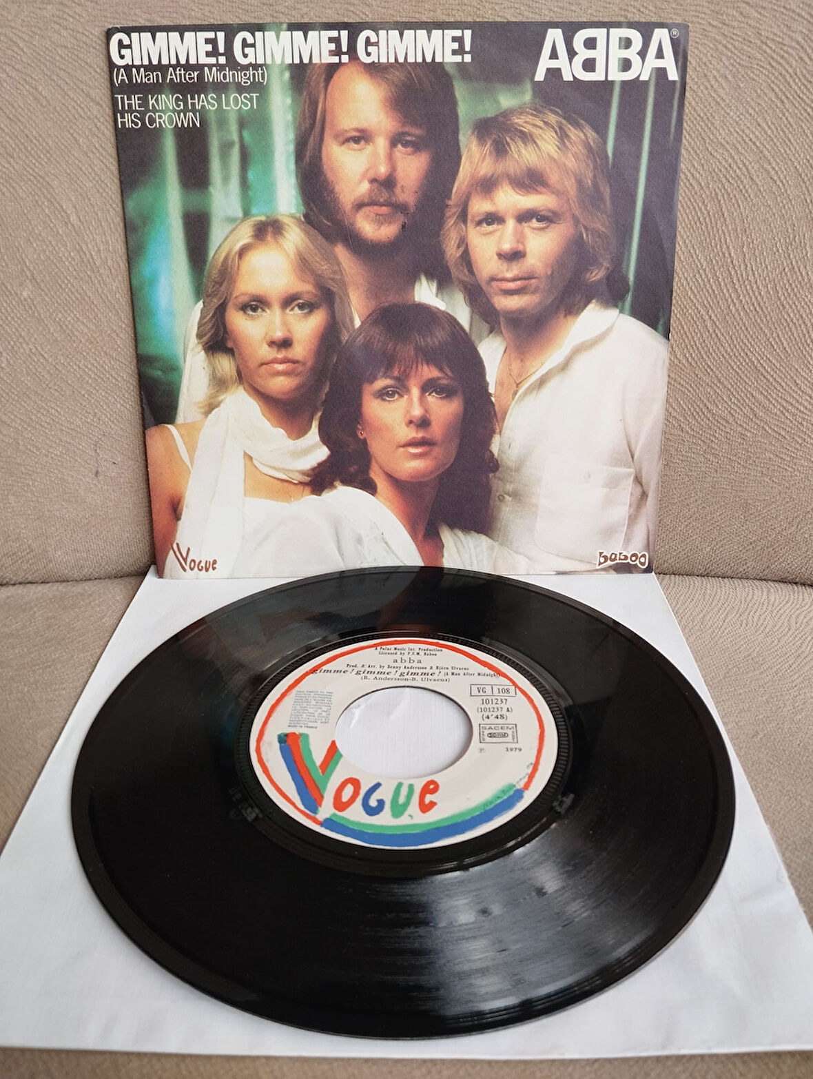 ABBA – Gimme! Gimme! Gimme! (A Man After Midnight)  - 1979  Fransa Basım 45 lik Plak