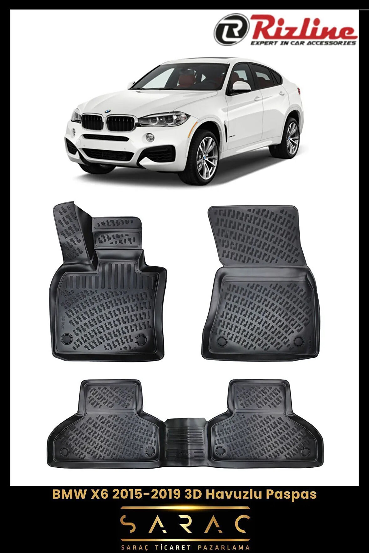 Rizline BMW X6 2015 Model 3D Havuzlu Paspas