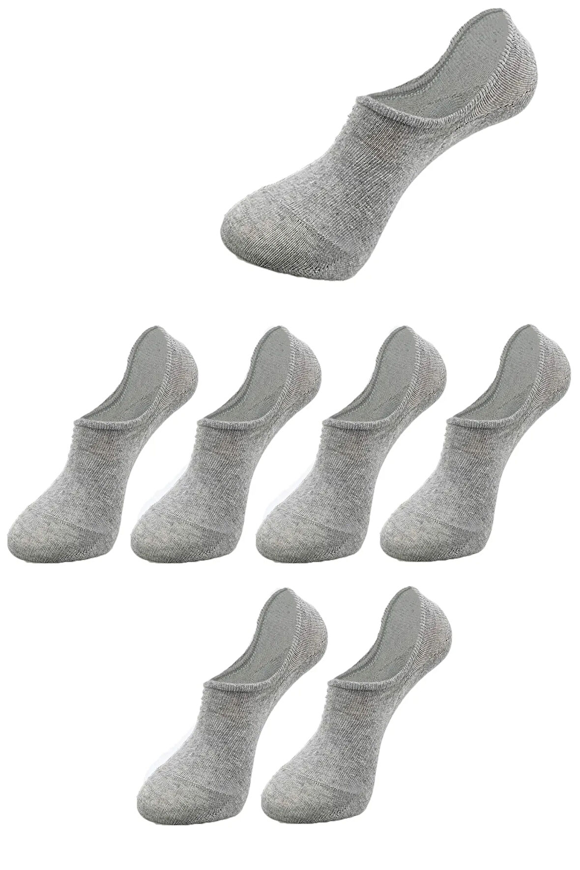 Unisex 6 Çift Pamuklu Görünmez Sneakers Çorap Renkli