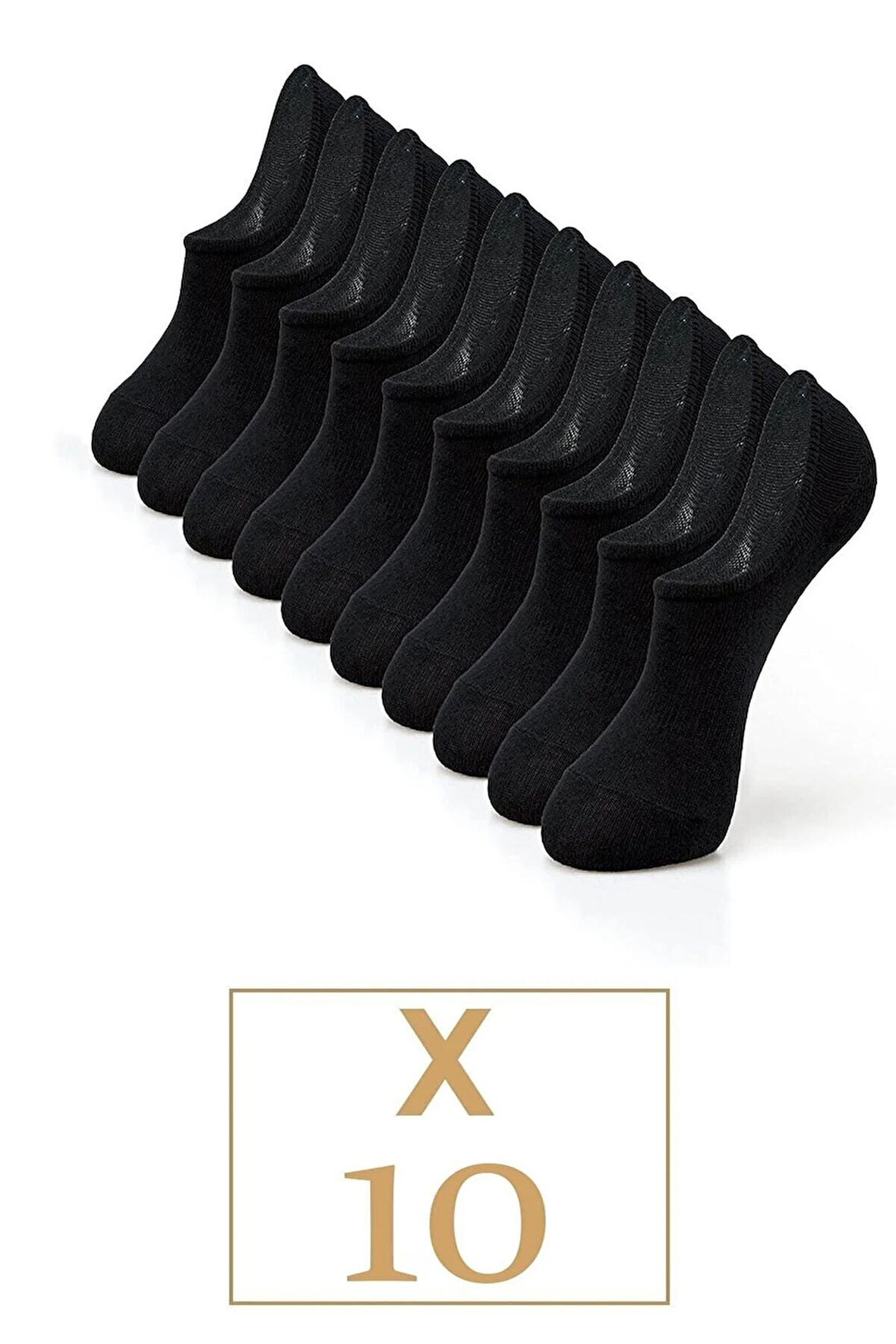 Unisex 10'lu Pamuklu Görünmez Çorap
