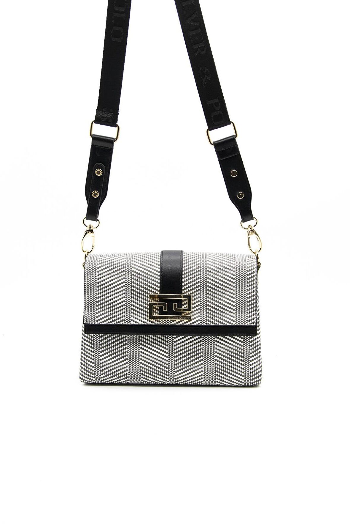 Silver Polo  Kadın Çapraz Çanta 1009-39559 ÇAPRAZ Kadın ÇANTASI M132 SİYAH BEYAZ-MAT SİYAH