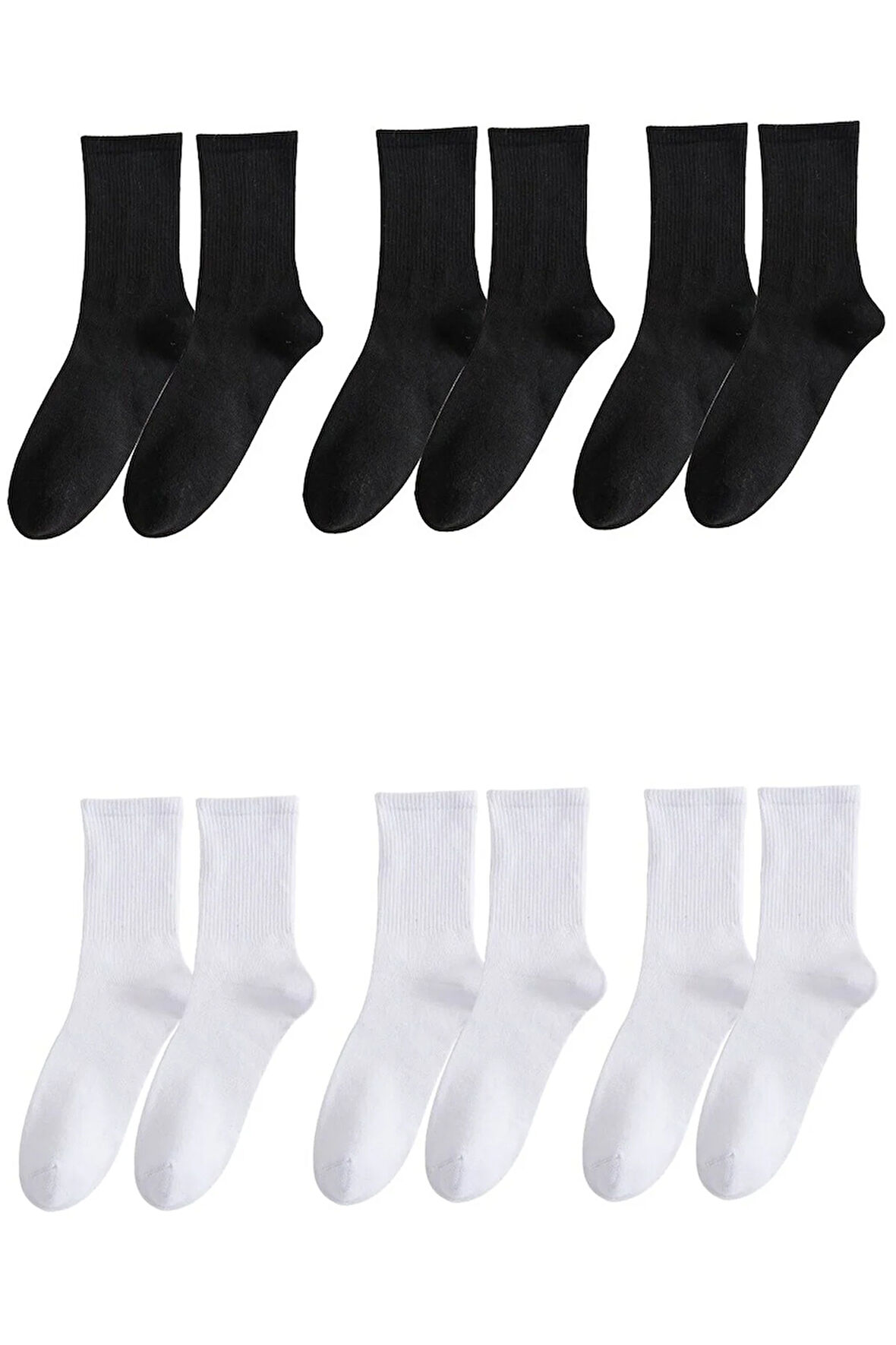 Unisex 6'lı Düz Tenis Model Çorap