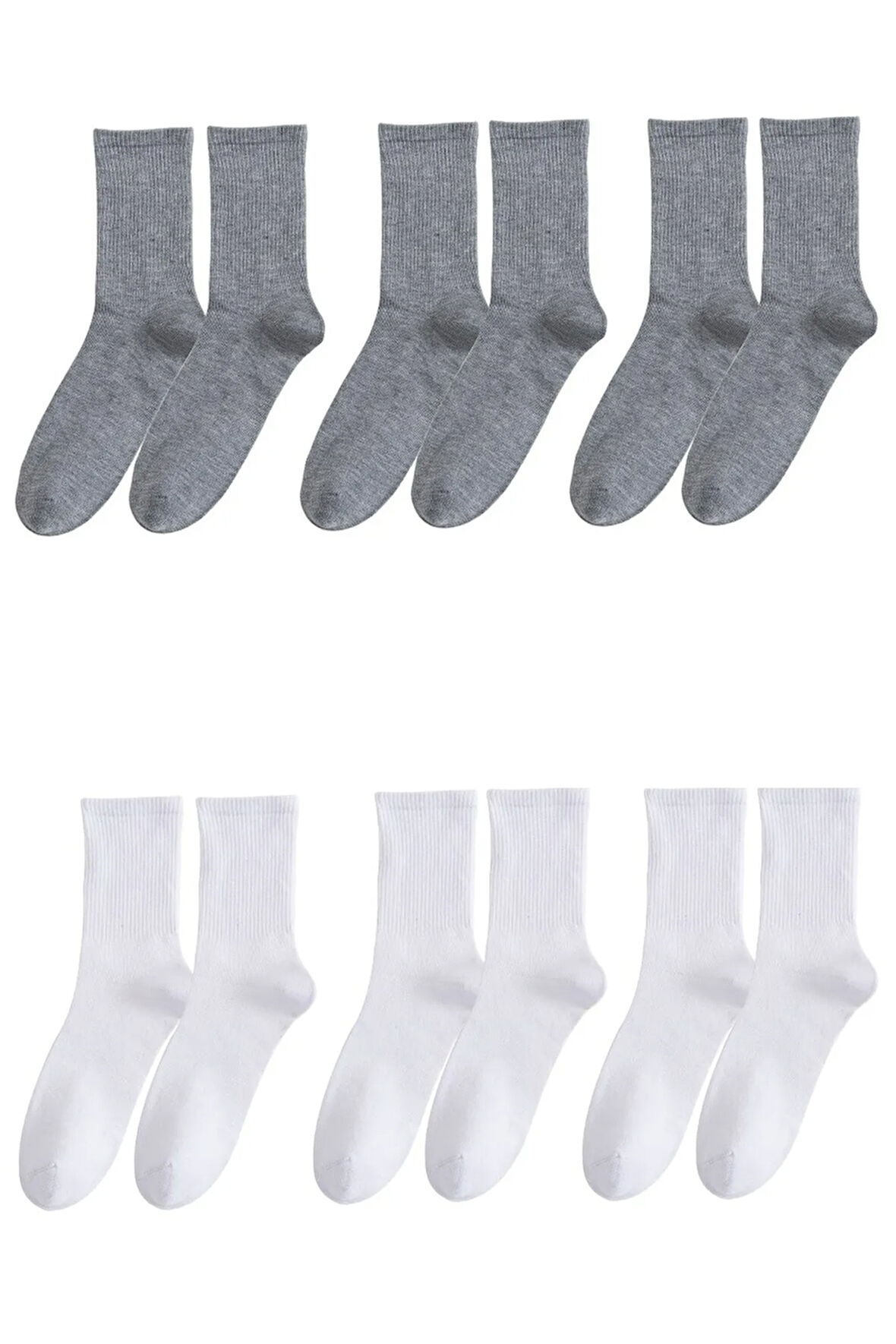 Unisex 6'lı Düz Tenis Model Çorap