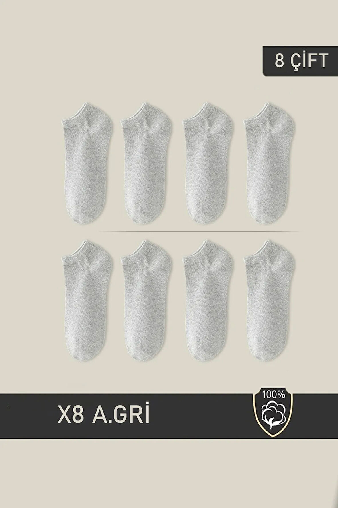 Unisex Patik Çorap 8 Çift Lacivert (8 ÇİFT)