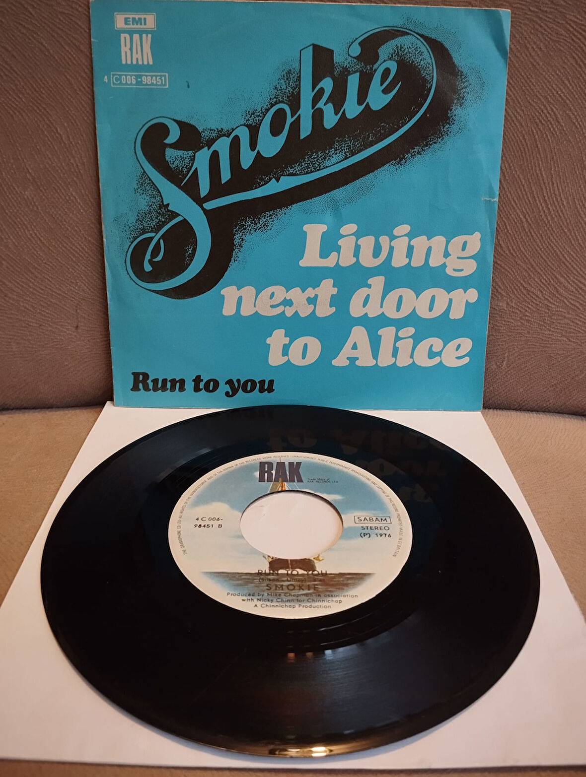 SMOKIE  – Living Next Door To Alice - 1976 İngiltere Basım 45lik Plak