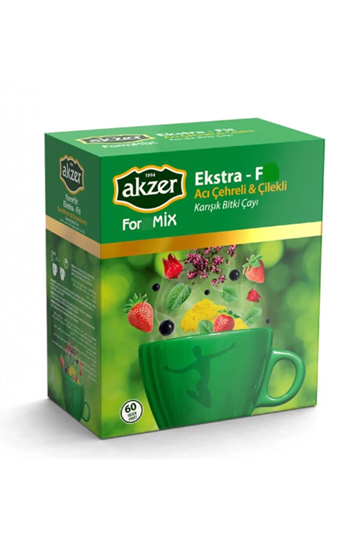 Acı Cehreli Ve Çilekli Karışık Bitki Çayı 60 Süzen Poşet