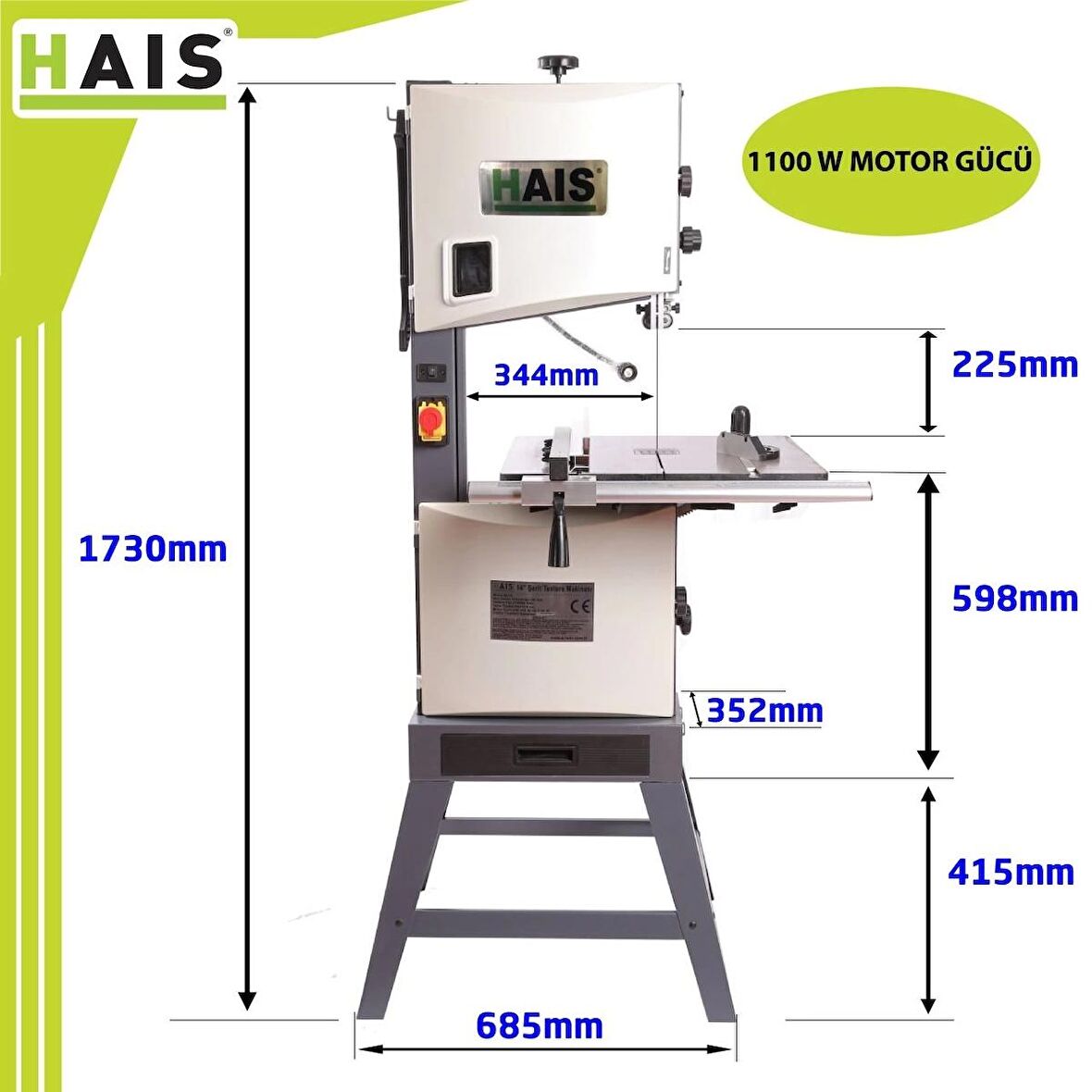 Hais Mj14 Şerit Testere Makinesi