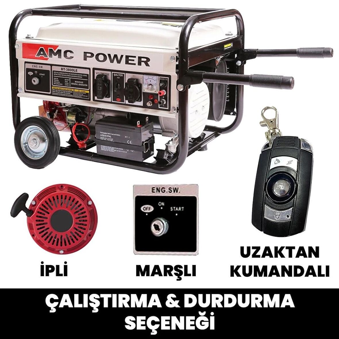 Amcpower 3,5 KVA Benzinli Jeneratör(Marşlı)