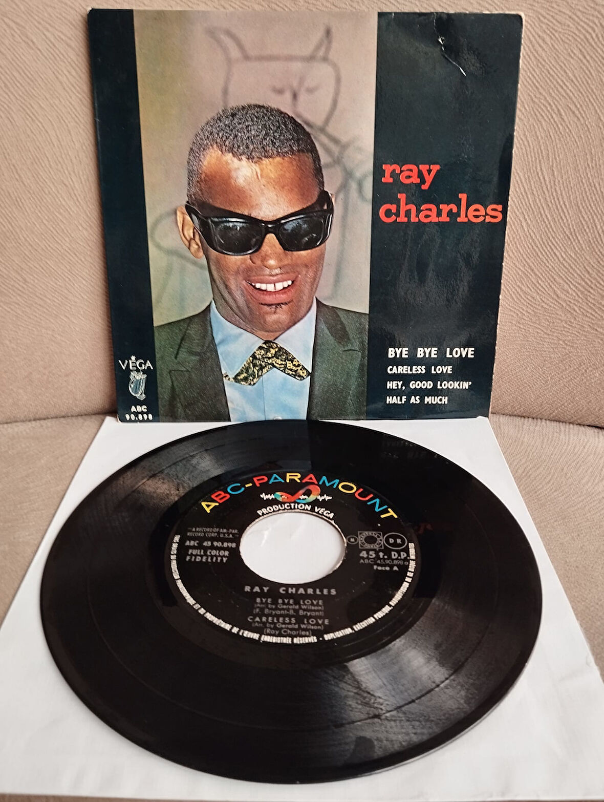 RAY CHARLES – Bye Bye Love  - 1962 Fransa Basım 45 LİK EP PLAK - 2. El