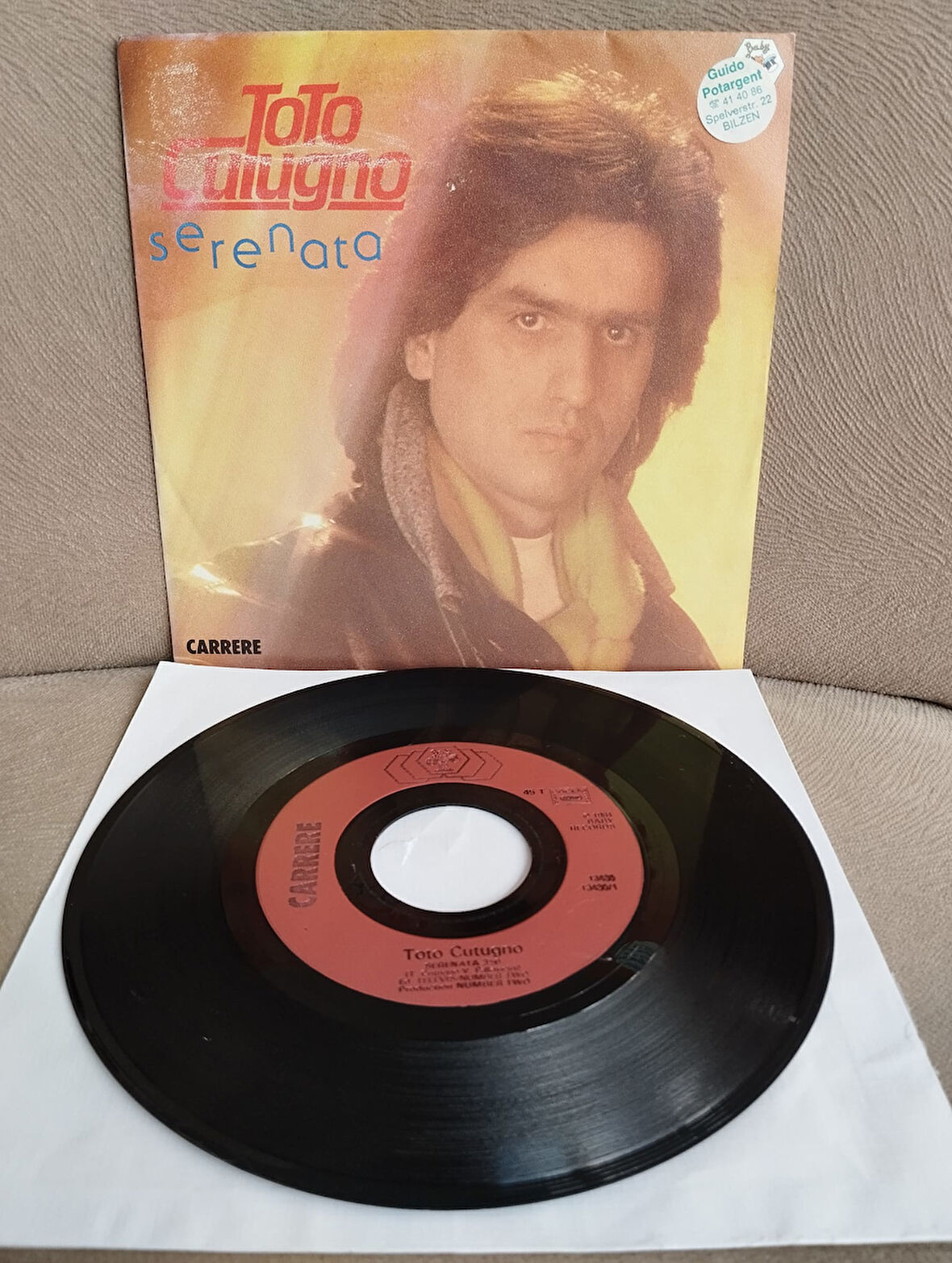 TOTO CUTUGNO -  Serenata   - 1984 Fransa  Basım 45 LİK PLAK - 2. El