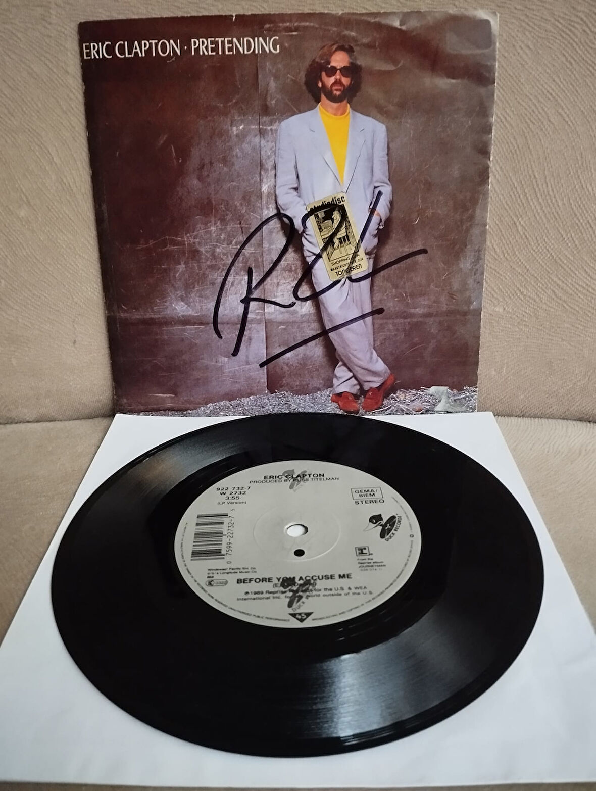 Eric Clapton – Pretending  - 1989 Almanya  Basım 45 LİK PLAK - 2. El